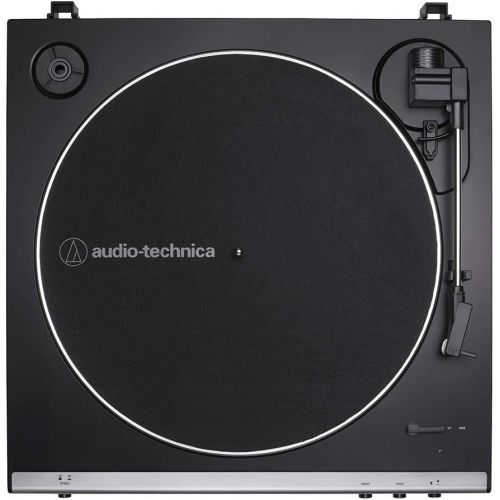 오디오테크니카 Audio-Technica At-LP60X-GM Fully Automatic Belt-Drive Stereo Turntable, Gunmetal/Black, Hi-Fidelity, Plays 33 -1/3 and 45 RPM Vinyl Records, Dust Cover, Anti-Resonance, Die-Cast Al