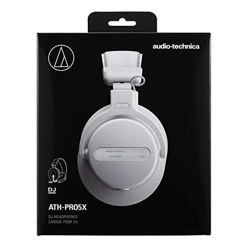 오디오테크니카 Audio-Technica ATH-PRO5XWH Professional Closed-Back Dynamic Over-Ear DJ Monitor Headphones, White