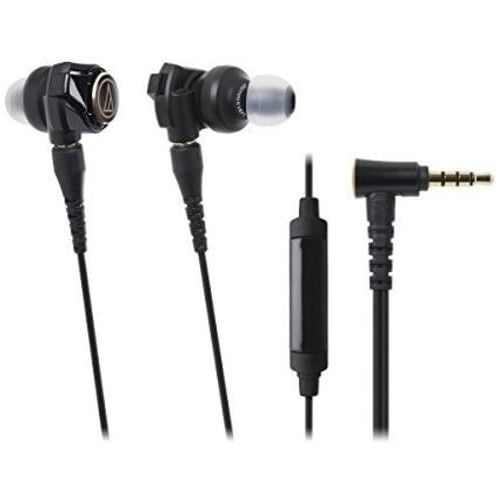 오디오테크니카 Audio-Technica ATH-CKS1100iS Solid Bass In-Ear Headphones with In-Line Microphone & Control, Black/Gold