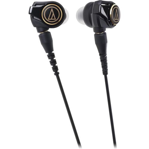 오디오테크니카 Audio-Technica ATH-CKS1100iS Solid Bass In-Ear Headphones with In-Line Microphone & Control, Black/Gold