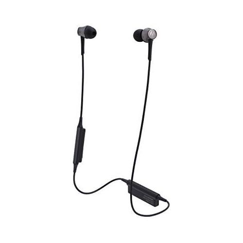 오디오테크니카 Audio-Technica ATH-CKR55BTBK Sound Reality Bluetooth Wireless In-Ear Headphones with In-Line Mic & Control, Black