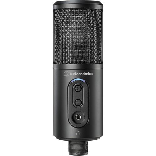오디오테크니카 Audio-Technica ATR2500X-USB Cardioid Condenser USB Microphone Bundle with Knox Gear Pop Filter, Boom Arm and Headphones (4 Items)