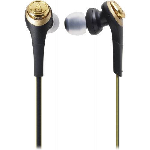 오디오테크니카 Audio-Technica ATH-CKS550BTBGD Bluetooth Solid Bass Wireless Earbuds with Mic & Control, Black-Gold