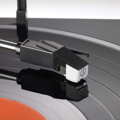 오디오테크니카 Audio-Technica Fully Automatic Stereo Turntable System Orange (AT-LP60OR) + Universal 12 Silicone Rubber Turntable Platter Mat & Vinyl Record Cleaning Fluid System with Brush
