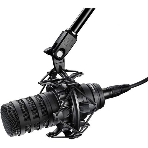 오디오테크니카 Audio-Technica BP40 Large Diaphragm Dynamic Broadcast Microphone + On Stage Boom Arm with XLR Cable + CAD Audio Pop Filter
