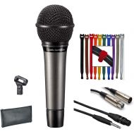 Audio-Technica ATM510 Cardioid Dynamic Handheld Microphone + Hosa Pro Mic Cable + Audio Interconnect Cable +Rip-Tie Lite 1/2 x 6 Light-duty Strap Pk of 10 (Rainbow) Top Value Bundl