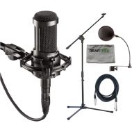 Audio Technica AT2035 Condenser Mic + Pop Filter + Mic Stand + XLR Cable