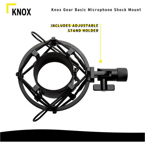 오디오테크니카 Audio-Technica AT2020 Condenser Studio Microphone with Knox Gear Filter, Boom Arm, Cable and Shock Mount
