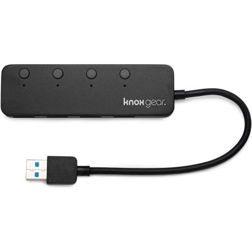 오디오테크니카 Audio-Technica AT2020USBPLUS USB Microphone Bundled with Knox Gear USB Hub, Boom Arm, Shock Mount and Pop Filter (5 Items)