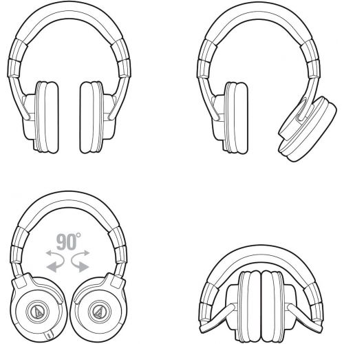 오디오테크니카 Audio-Technica ATH-M40x Professional Studio Monitor Headphones Bundled with HP-SC Replacement Cable