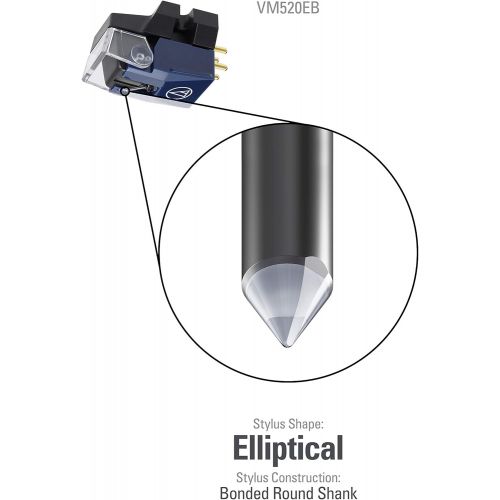 오디오테크니카 Audio-Technica VM520EB Dual Moving Magnet Elliptical Bonded Stereo Turntable Cartridge