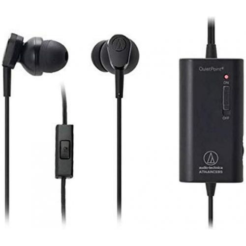 오디오테크니카 Audio-Technica ATH-ANC33iS QuietPoint Active Noise-Cancelling In-Ear Headphones with In-Line Microphone & Control