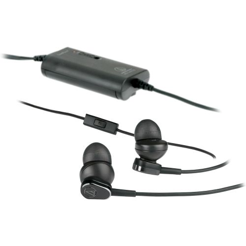 오디오테크니카 Audio-Technica ATH-ANC33iS QuietPoint Active Noise-Cancelling In-Ear Headphones with In-Line Microphone & Control