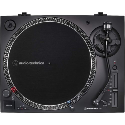 오디오테크니카 Audio-Technica AT-LP120XUSB USB Turntable Black with Presonus Eris 3.5 Monitors (Pair) and Knox Vinyl Record Cleaning Kit