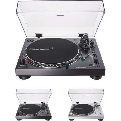 오디오테크니카 Audio-Technica AT-LP120XUSB USB Turntable Black with Presonus Eris 3.5 Monitors (Pair) and Knox Vinyl Record Cleaning Kit