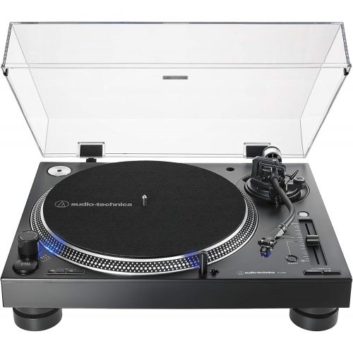 오디오테크니카 Audio-Technica AT-LP140XP-BK Direct-Drive Professional DJ Turntable, Black, Hi-Fi, Fully Manual, 3 Speed, High Torque Motor