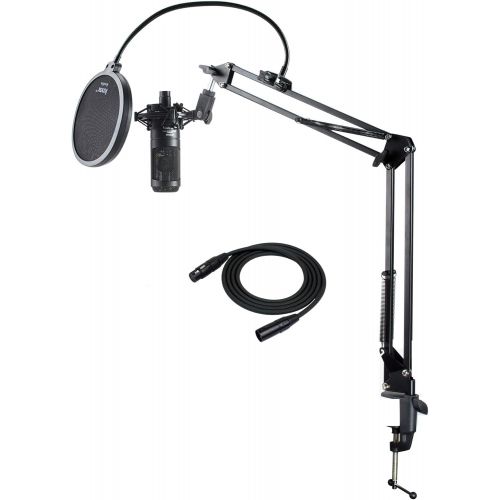 오디오테크니카 Audio-Technica AT2035 Microphone bundle with Knox Gear Pop Filter, Boom Arm and XLR Cable