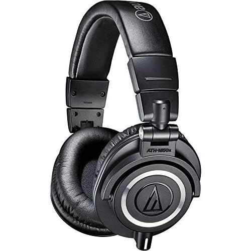 오디오테크니카 Audio-Technica ATH-M50x Professional Studio Monitor Headphones, Black, Professional Grade, Critically Acclaimed, With Detachable Cable