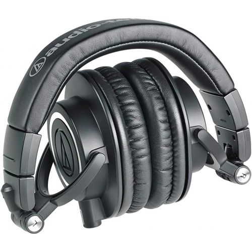 오디오테크니카 Audio-Technica ATH-M50x Professional Studio Monitor Headphones, Black, Professional Grade, Critically Acclaimed, With Detachable Cable