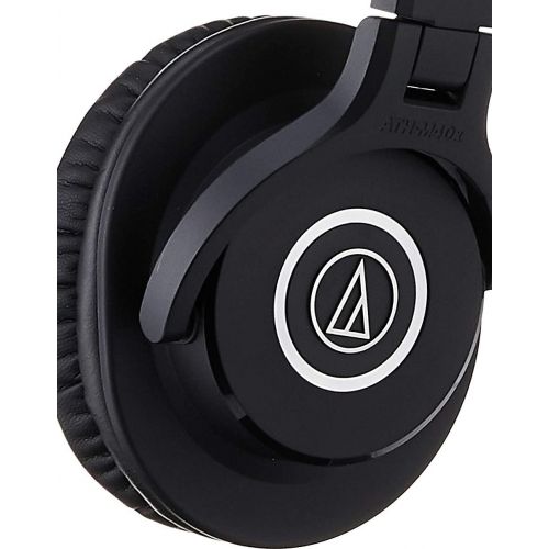 오디오테크니카 Audio-Technica ATH-M40x Professional Studio Monitor Headphone, Black, With Cutting Edge Engineering, 90 Degree Swiveling Earcups, Pro-grade Earpads/Headband, Detachable Cables Incl