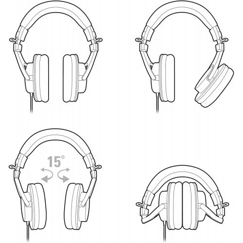 오디오테크니카 Audio-Technica ATH-M30x Professional Studio Monitor Headphones, Black