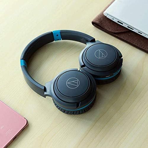 오디오테크니카 Audio-Technica ATH-S200BTGBL Bluetooth Wireless On-Ear Headphones with Built-In Mic & Controls, Gray/Blue