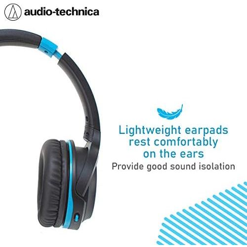 오디오테크니카 Audio-Technica ATH-S200BTGBL Bluetooth Wireless On-Ear Headphones with Built-In Mic & Controls, Gray/Blue