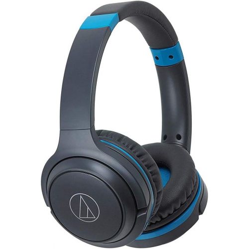 오디오테크니카 Audio-Technica ATH-S200BTGBL Bluetooth Wireless On-Ear Headphones with Built-In Mic & Controls, Gray/Blue