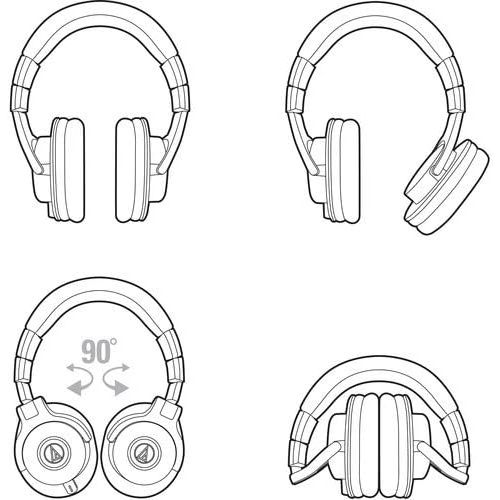 오디오테크니카 Audio-Technica ATH-M40x Closed-Back Monitor Headphones (Black) Bundle with Cables, Carrying Pouch, and 6Ave Cleaning Kit