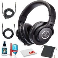 Audio-Technica ATH-M40x Over-Ear Professional Studio Monitor Headphones with 6ave Cleaning Kit, Carrying Case and 1-Year Extended Warranty