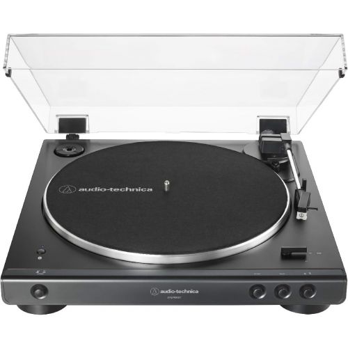 오디오테크니카 Audio-Technica AT-LP60XBT-BK Bluetooth Turntable (Black) Bundle with Microlab Pro1BT Bluetooth Bookshelf Speakers Pair (2 Items)