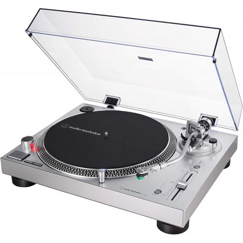 오디오테크니카 Audio-Technica AT-LP120XUSB Direct-Drive Turntable (Analog & USB), Silver, Hi-Fidelity, Plays 33 -1/3, 45, and 78 RPM Records, Convert Vinyl to Digital, Anti-Skate Control, Variabl