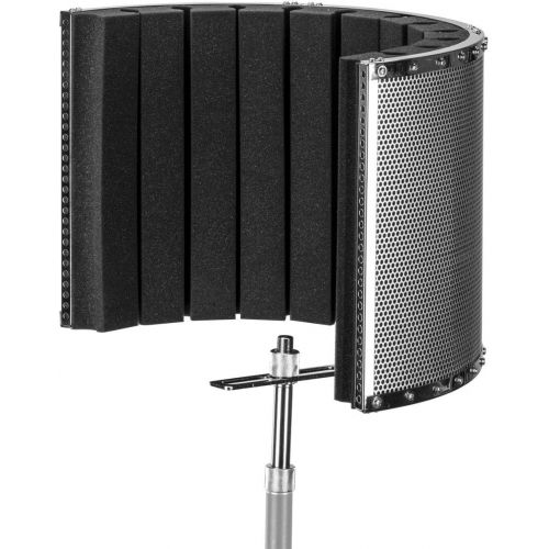 오디오테크니카 Audio-Technica AT2020USB+ Cardioid Condenser USB Microphone, Built-In Headphone Jack, Mac and Windows Compatible - Bundle With CAD Audio Acousti-Shield 22 Foldable Stand-Mounted Ac