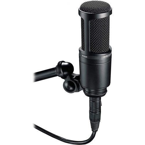 오디오테크니카 Audio Technica AT2020PK Studio Microphone with ATH-M20x, Boom - XLR Cable Streaming/Podcasting Pack and Spider Microphone Shockmount, Pop Filter and Sound Isolation Booth