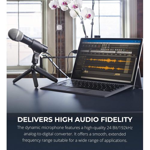 오디오테크니카 Audio-Technica ATR2100X-USB Cardioid Dynamic Microphone (ATR Series) Bundle with PreSonus AudioBox USB 96 2x2 USB Audio Interface, Blucoil Pop Filter, and 10 Straight Instrument Ca