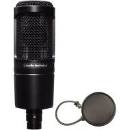 Audio-Technica AT2020 Cardioid Condenser Studio Microphone Bundle with Pop Filter