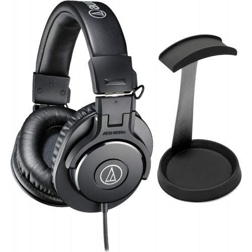 오디오테크니카 Audio-Technica ATH-M30X Monitor Headphones (Black) Bundle with Knox Gear Aluminum Stand (2 Items)