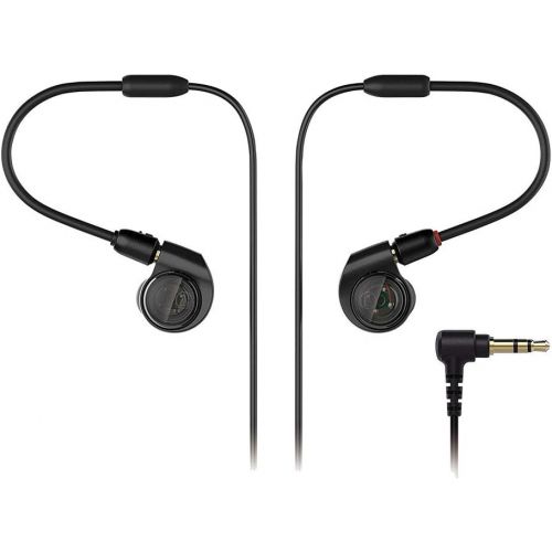 오디오테크니카 Audio-Technica ATH-E40 E-Series Professional in-Ear Monitor Headphones + USB C to 3.5mm Audio Adapter + Cleaning Cloth - Top Value Bundle