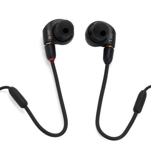 오디오테크니카 Audio-Technica ATH-E40 E-Series Professional in-Ear Monitor Headphones + USB C to 3.5mm Audio Adapter + Cleaning Cloth - Top Value Bundle