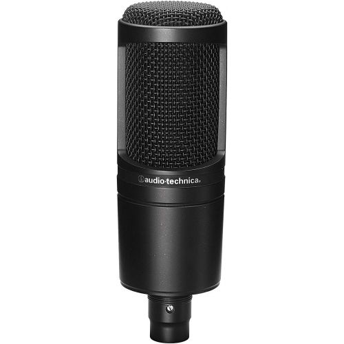 오디오테크니카 Audio-Technica AT2020 Cardioid Condenser Microphone with XLR Cable, Spider Microphone Shockmount, Isolation Shield