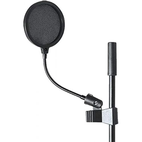 오디오테크니카 Audio-Technica AT2005USB Cardioid Dynamic USB/XLR Microphone + On Stage XLR Mic Cable + Foam Windscreen, Black & Pop Blocker 4” + Accessory Bundle