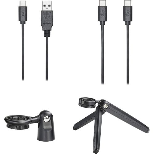 오디오테크니카 Audio-Technica ATR2500x-USB Cardioid Condenser Microphone (ATR Series) for Windows and Mac Bundle with Blucoil Pop Filter, 6 Dimmable Selfie Ring Light, USB-A Mini Hub, and 3 USB E