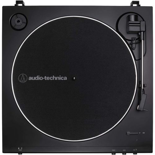 오디오테크니카 Audio-Technica AT-LP60X Fully Automatic Belt-Drive Stereo Turntable, Black - Bundle with Kanto YU4 Powered Speakers with Bluetooth and Phono Preamp