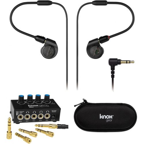 오디오테크니카 Audio-Technica ATH-E40 Professional Headphones with Knox 4-Channel Amplifier and Knox Case
