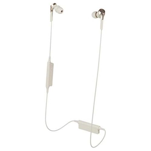 오디오테크니카 Audio-Technica ATH-CKS550XBTCG Solid Bass Bluetooth Wireless In-Ear Headphones, Champagne-Gold