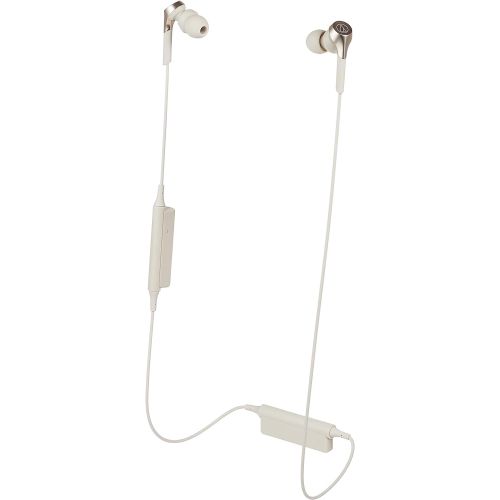 오디오테크니카 Audio-Technica ATH-CKS550XBTCG Solid Bass Bluetooth Wireless In-Ear Headphones, Champagne-Gold