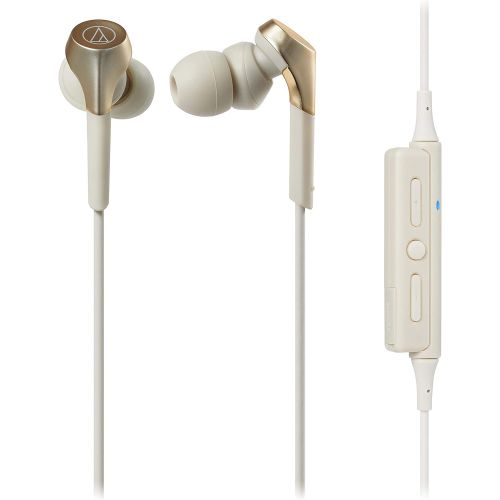 오디오테크니카 Audio-Technica ATH-CKS550XBTCG Solid Bass Bluetooth Wireless In-Ear Headphones, Champagne-Gold