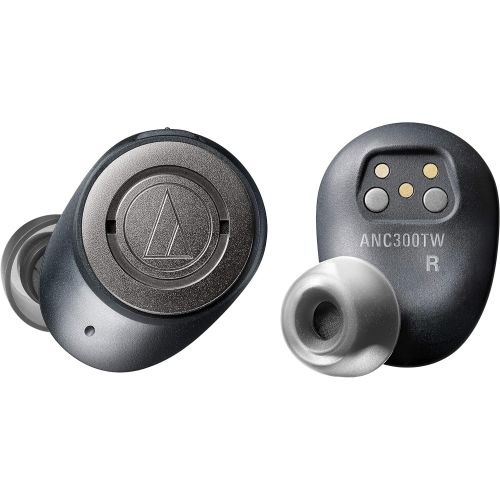 오디오테크니카 Audio-Technica ATH-ANC300TW QuietPoint Wireless Active Noise-Cancelling in-Ear Headphones, Black