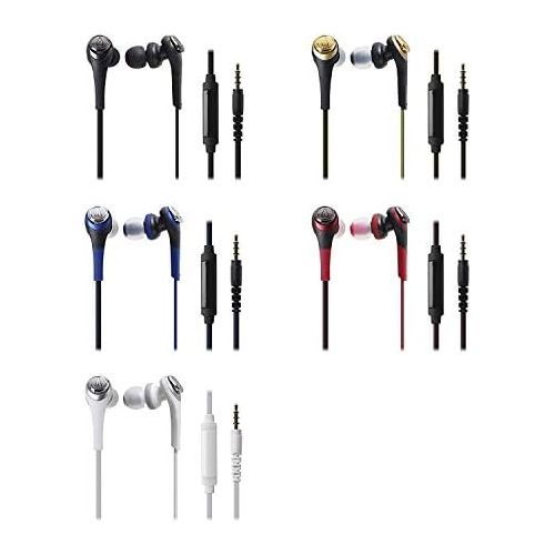 오디오테크니카 Audio-Technica ATH-CKS550iSBK Solid Bass In-Ear Headphones with In-Line Mic & Control, Black