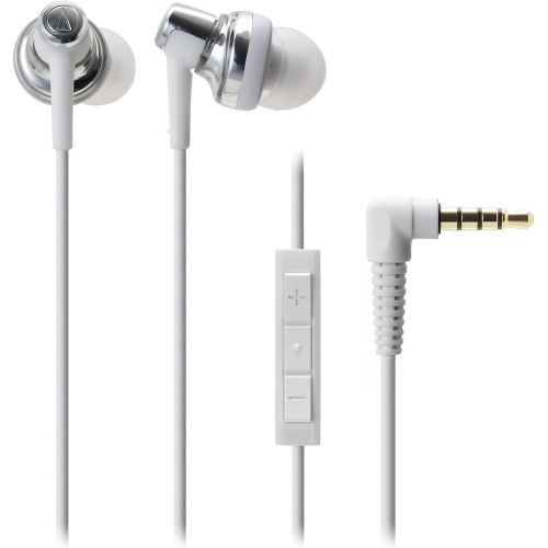 오디오테크니카 Audio Technica SonicPro Port ATH-CKM500I In-ear Headphones with Mic & Volume Control for iPod, iPhone, and iPad - White